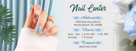 Nail center myrtle beach. Nail Salon Nail Lounge Myrtle Beach, SC 29572 - ⏰ hours, address, map, directions, ☎️ phone number, open even on Sunday, salon near me prices (843) 449-0261 mbnailsalons@gmail.com 