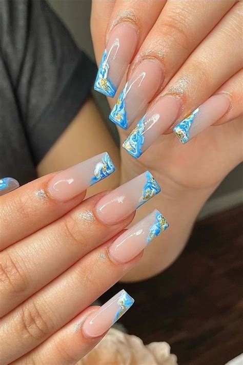 Are you looking for new ways and designs for your nail art? How about coffins? There are a lot of cute blue coffin nails for spring, and I think that you will surely fall in love with every single one of them. ... 30 Simple Gel Winter nail 2021 trends with almond-shaped nails 2021-12-24 Natural acrylic rhinestone coffin nails design you cannot .... 