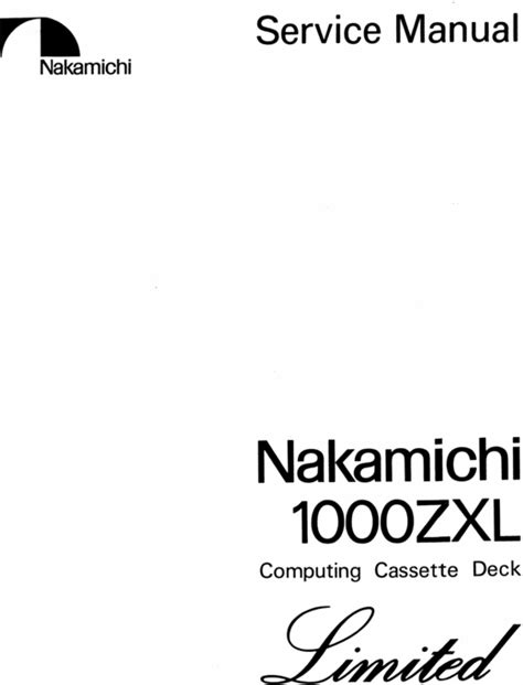 Nakamichi 1000 zxl original service manual. - The official handbook of the invincible universe.