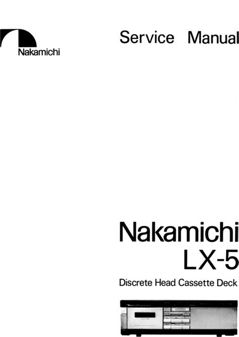 Nakamichi lx 5 manual de servicio. - Renault laguna 2 19 dci manual.