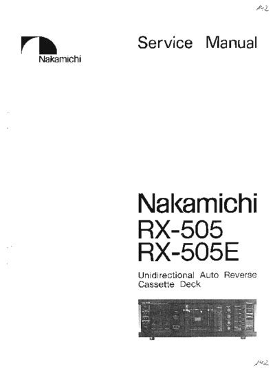 Nakamichi rx 505 rx 505e service maintenance manual. - Free 1994 nissan pathfinder owners manual.