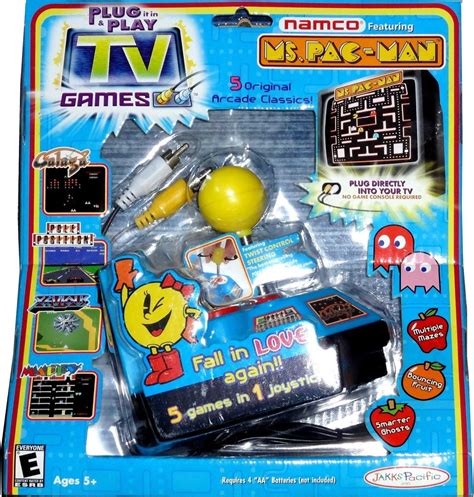 Namco Jakks Pacific Ms. PACMAN Plug & Play Wireless 7in1 TV Arcade