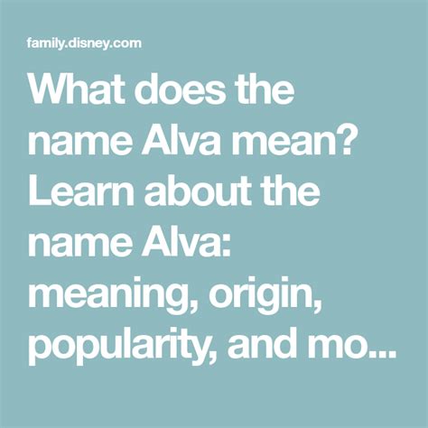 Name Alva Meaning, Origin etc. - Boy Names - Baby Name …