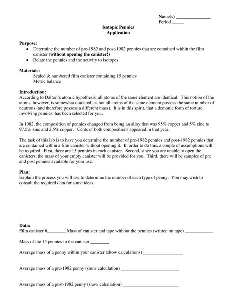 Name Period Penny Isotopes - Pasco School District