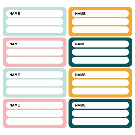 Name Sticker Templates