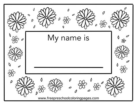 Name Tags Coloring Printable Coloring Pages