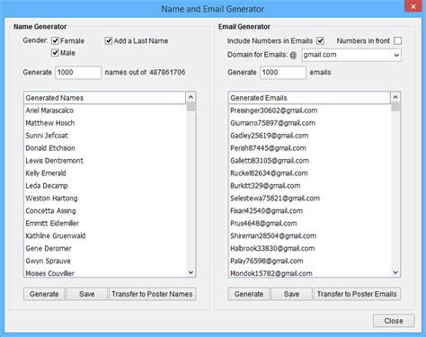 Name and Email Generator ScrapeBox
