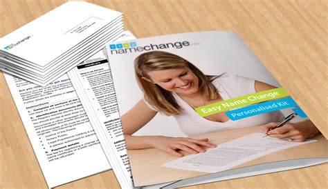 Name change kit. How our kit works. Get step by step instructions and corresponding paperwork for all the places you need to notify! We provide personalized, ready to send forms, letters and emails! Customers need to arrange their own proof of name change, such as their marriage certificate, divorce decree or court order. We can provide forms and information on ... 