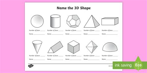 Name the 3D Shape Year 6 Worksheet (Teacher-Made) - Twinkl