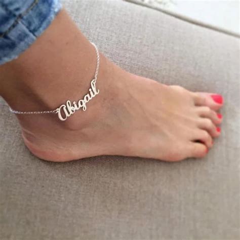 Nameplate Anklet - Etsy