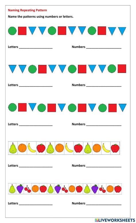 Naming Repeating Patterns Worksheet