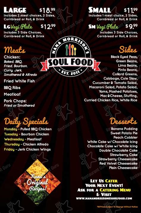 All info on Nana Morrison's Soul Food in Charlotte - Call to 