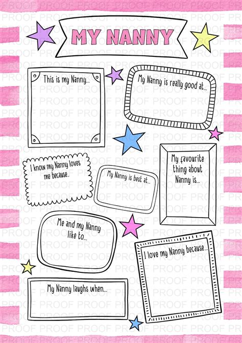 Nanny Birthday Gift Printable Nanny Personalised Fill in Etsy
