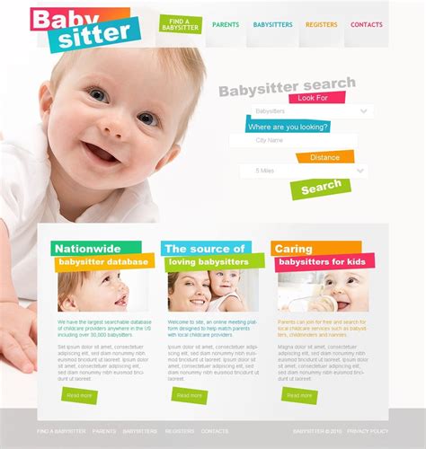 Nanny websites. Nanny Alice's Nursery Although the very pink and lacy design is a perhaps little shocking, the client knows her market very thoroughly and was quite sure that this design was right for her business. It is a medium-sized portfolio site with image gallery and blog. 