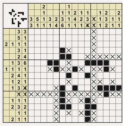 Nanogram puzzles. Nonograms is a logic puzzle with simple rules and challenging solutions.. The rules are simple. You have a grid of squares, which must be either filled in black or marked with X. Beside each row of the grid are listed the lengths of the runs of black squares on that row. 