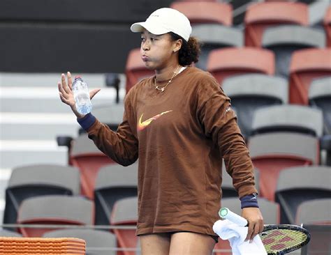 Naomi Osaka hits practice court to prepare for her tennis return at the Brisbane International