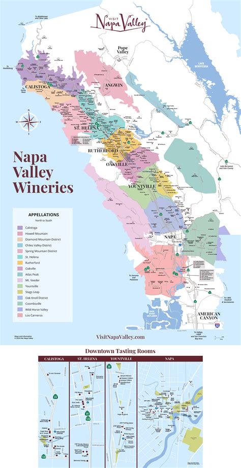 Napa Valley wineries and tasting rooms map