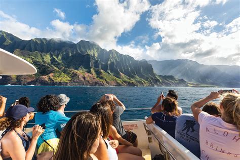 Napali boat tour. Star Na Pali Dinner Sunset Sail 4 hrs Adult $245 Child $205. Indulge in an extraordinary evening of enchantment aboard Capt Andy's premiere Kauai sunset cruise. Prepare to be whisked away on a captivating journey along the breathtaking Na Pali Coastline, as you witness the sun gracefully setting over the Pacific Ocean. 