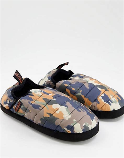 Napapijri Plume padded slippers in camo ASOS