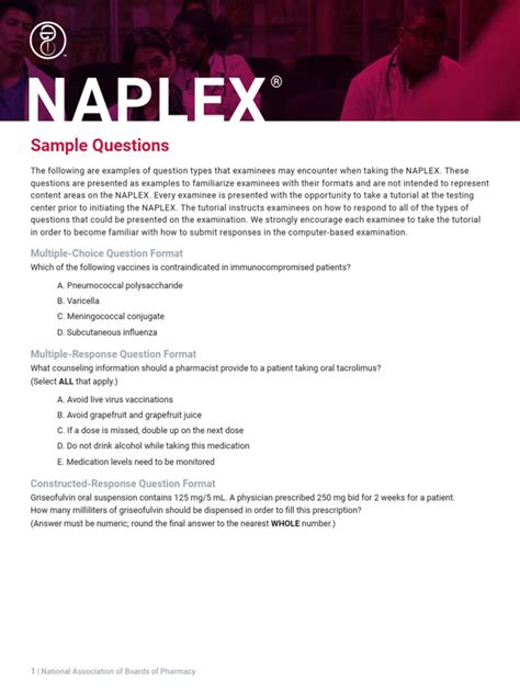 Naplex study guide pdf.  These questions are presented as examples to familiariz...