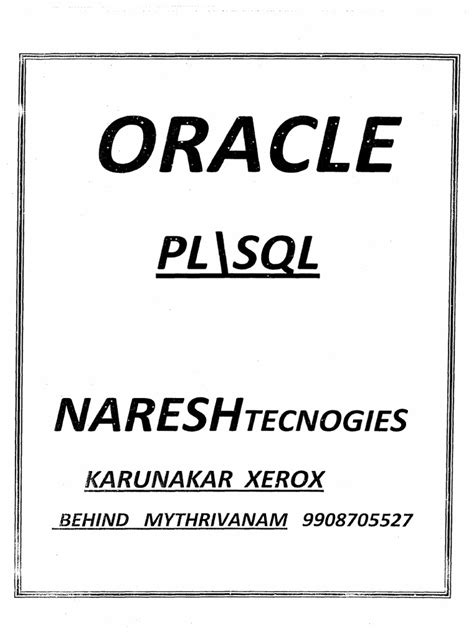 Naresh it notes pdf.  Course Details Plsql Naresh Technologies Manual Notes - Free download...