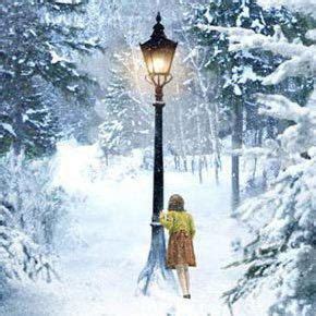 Narnia Lamp Post over Narnia The Lion Witch and The Wardrobe Book Page