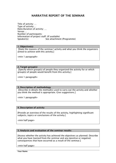 Narrative Report