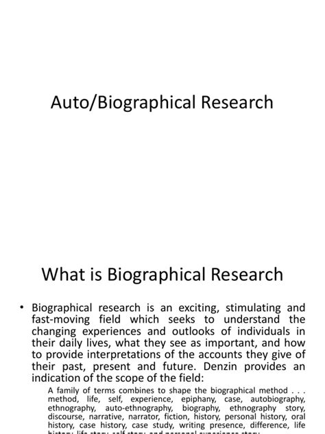 Narrative biography in research