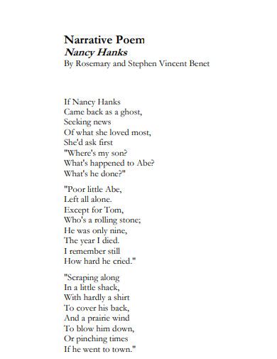 Narrative poem examples