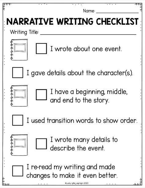 Narrative writing checklist