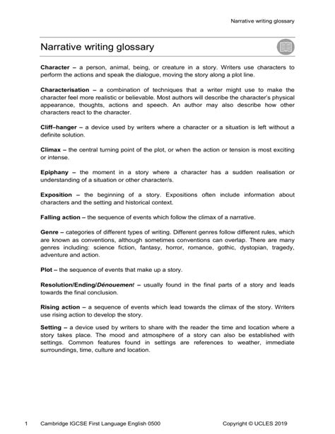 Narrative writing definitions