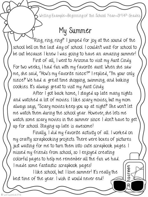 Narrative writing examples third grade