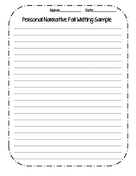 Narrative writing examples third grade activity page