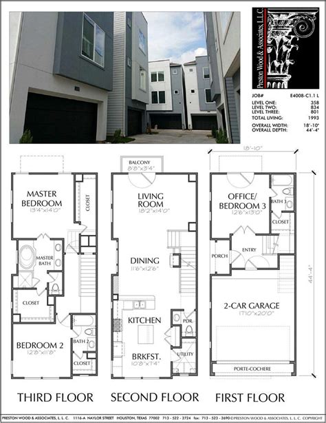 Narrow Townhouse Plans With Garage