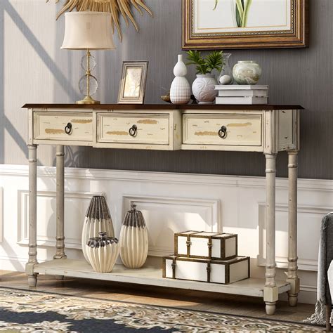 Narrow console table with drawers. Things To Know About Narrow console table with drawers. 