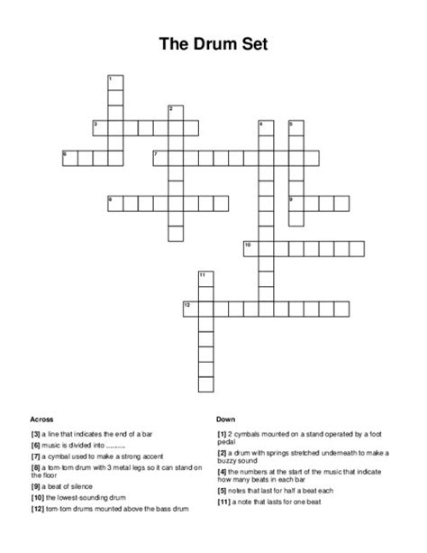 macho. wryly humorous. nautical pole. beefing. champagne tony of golf. cable. All solutions for "Drum with a small head" 18 letters crossword clue - We have 2 answers with 6 letters. Solve your "Drum with a small head" crossword puzzle fast & easy with the-crossword-solver.com.. 