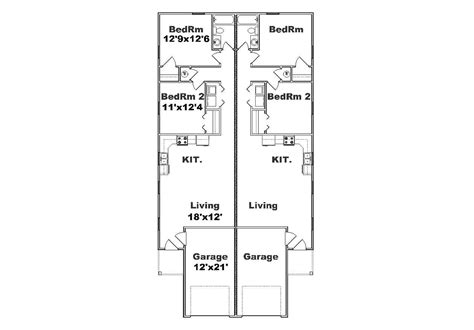 Stacked Duplex House plans are hard to come by making this plan a rare find. Other desirable features in this plan include covered front porch and rear access to each home. Economically designed with lower and upper level plumbing stacked in the bathroom, laundry and kitchen. At 20 feet wide this stacked duplex is a great fit for Narrow Lot .... 