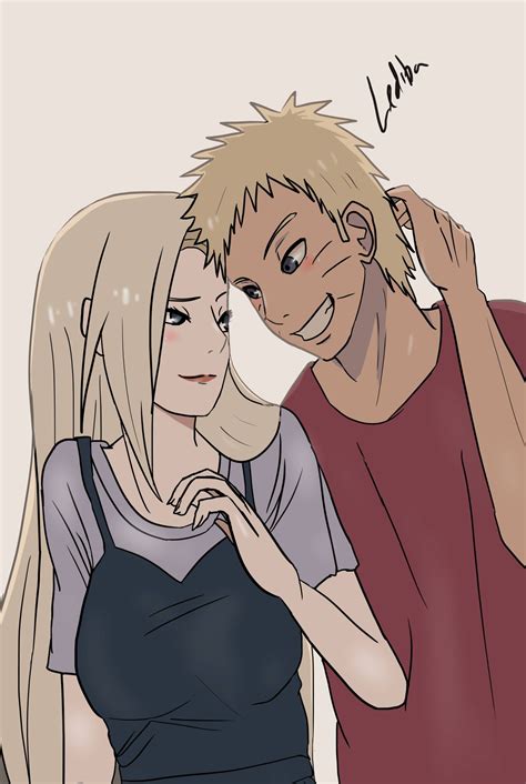 Newlywed couple Naruto and Ino were walking the streets with their new daughter, Haruhi. . Naruino