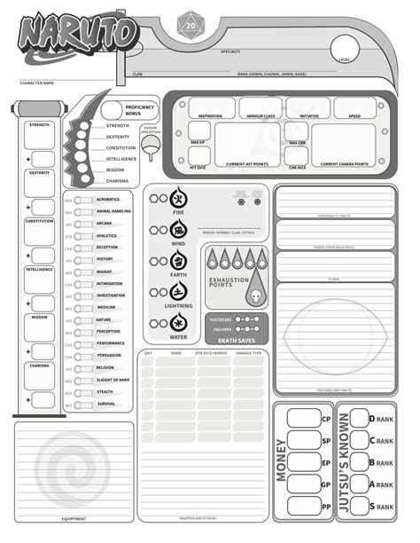 Naruto 5E Character Sheet