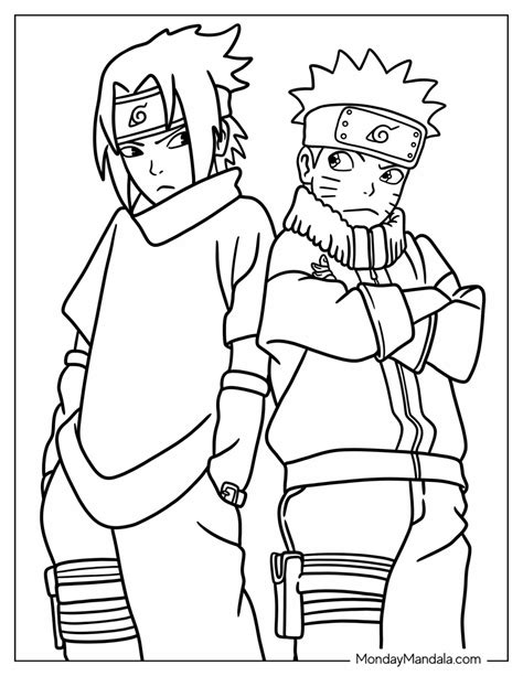 Naruto And Sasuke Coloring Pages