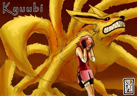 Kyuubi explained. Naruto walked closer to the giant fox and sat down in between one of Kyuubi's tails, which she wrapped loosely around her kit's body to keep him warm. It didn't take long for Naruto to fall asleep in her tails. The evening passed and Sasuke, Sakura and Kakashi went decided to go to bed rather early.. 