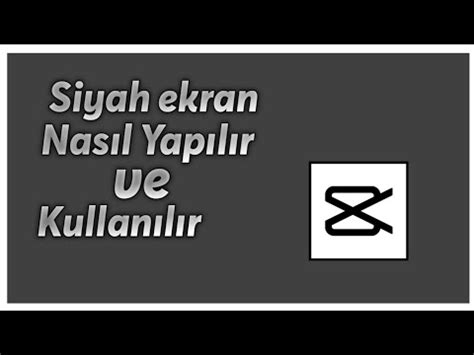 Nasıl Siyah Ekran Yapılır ve Kullanılır YouTube. 