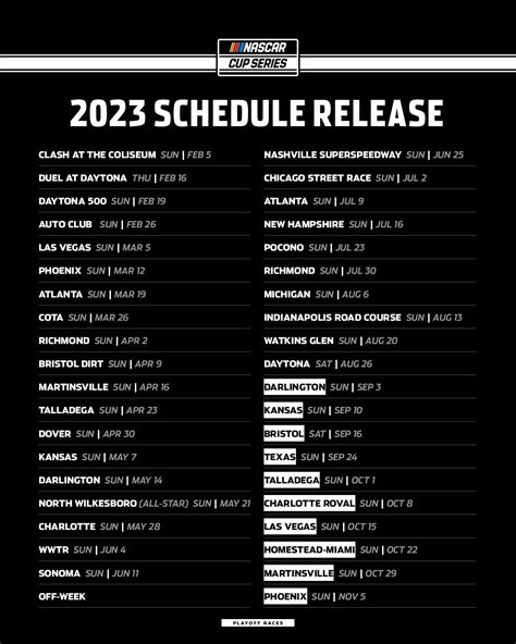 Nascar 2023 Tv Schedule