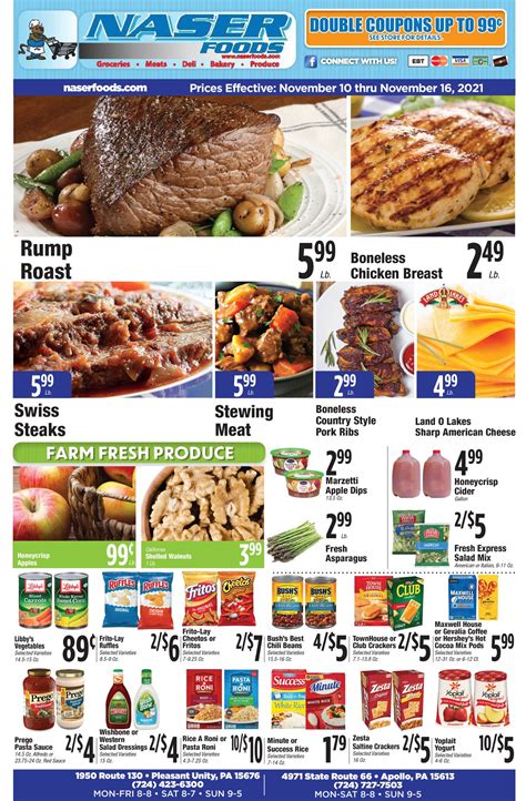 Feb 24, 2021 · Naser Foods. · February 24, 2021 ·. SAVE more when you shop with us this week! Check out our weekly ad down below! Prices valid through 3/2, while supplies last. 5. 6 shares.