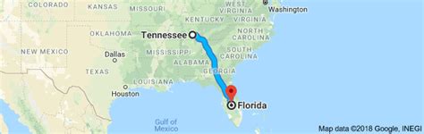 Start from Miami, Florida. Orlando, Florida is stopping point #1 after driving about 230 miles (380 km) or 3.5 hours. Macon, Georgia is stopping point #2 after driving about 360 miles (580 km) or 5.5 hours. Your total trip so far is about 600 miles or 960 km over roughly 9.5 hours of driving. Finally, Nashville, Tennessee is your destination .... 