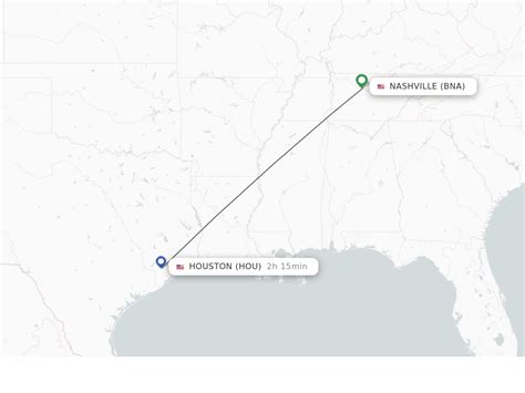 Nashville to houston flights. The average flight time from Nashville to Houston is 1 hour and 47 minutes. The flight distance is 1056 km / 656 miles and the average flight speed is 592 km/h / 368 mph. How many DL430X flights are operated per week? 1 flight per week. The flight DL430X is operated on Tuesday. 
