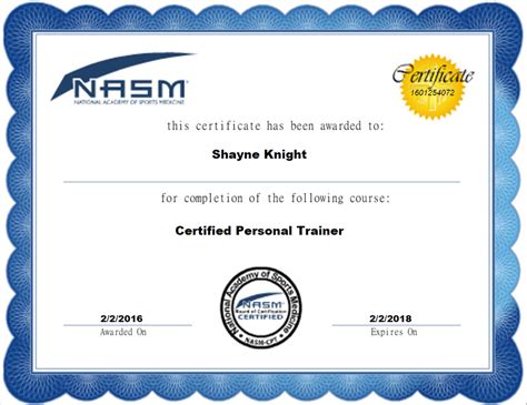 Nasm personal trainer certification. Option 1. NASM Personal Trainer Certificate (Non-Proctored Exam) This non-proctored and open-book exam has 100 questions and requires a passing grade of 70%. This exam is administered online only. You will have 3 hours to complete the exam, and you must take the exam within 180 days of your enrollment date. Option 2. 