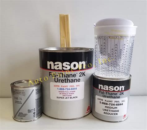 Nason ful thane 2k urethane single stage mixing ratio. The perfect mix of paint, catalyst, and reducer has been achieved. In a mixing bowl, mix two parts NasonXL Basecoat Color and one part NasonXL Reducer. The viscosity of the spray will be 16 seconds, and the temperature of the spray will be 77 degrees F / 25 degrees C. 2 to 3 coats of primer are applied with a flash period of 4 to 8 minutes. 