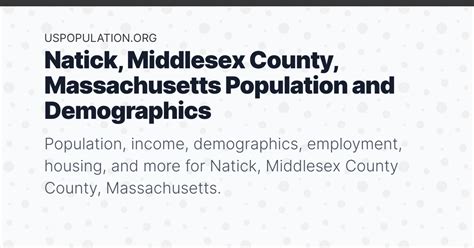 Natick, Middlesex County, Massachusetts Population Income ...