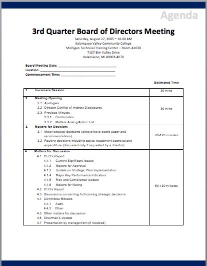 National Board of Directors Meeting Agenda 04/15/23